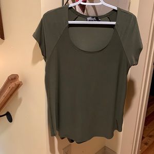 Sympli size 10 olive short sleeve top - like new